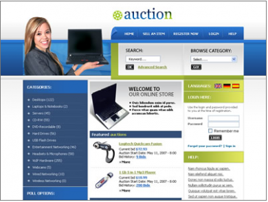 Auction Website Like EBAY template Image